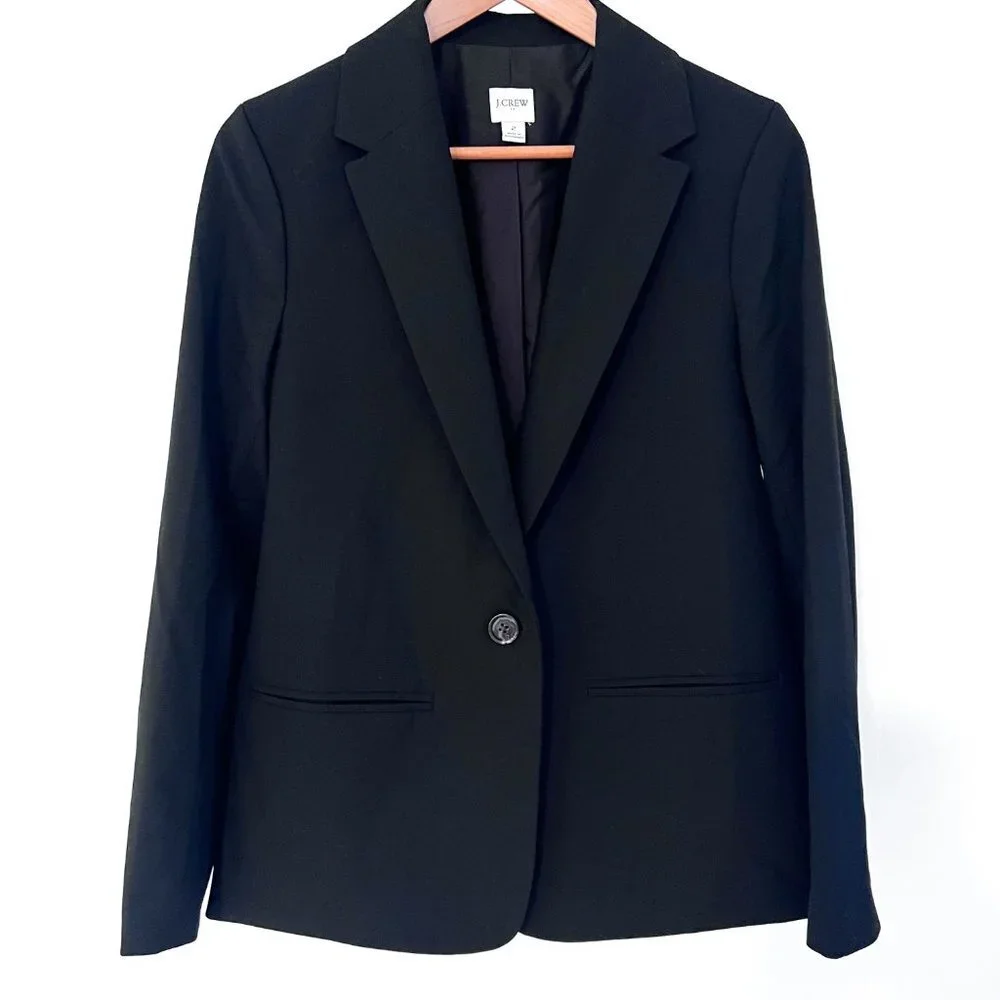 J.Crew Black One Button Blazer Size 2